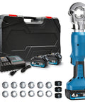 Tough As Nails Electric Battery Hydraulic Cable Lug Crimping Pliers With 17 Interchangeable Dies, charger and batteries included.
