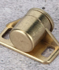 Close-up of Antique Gold Zinc Alloy Magnetic Door Catch Set 4 Pack, showing magnetic seal and zinc alloy material.