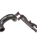 90-Degree Locking Grip Hose Clamp Pliers holding a curved black hose in a secure position for auto, marine, and aviation work