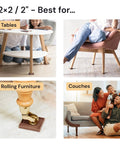 Non Slip 2x2 Brown Furniture Pads Set Of 4 For Hardwood Vinyl And Tile Floors Keep Furniture From Shifting With Anti Slip Grippers