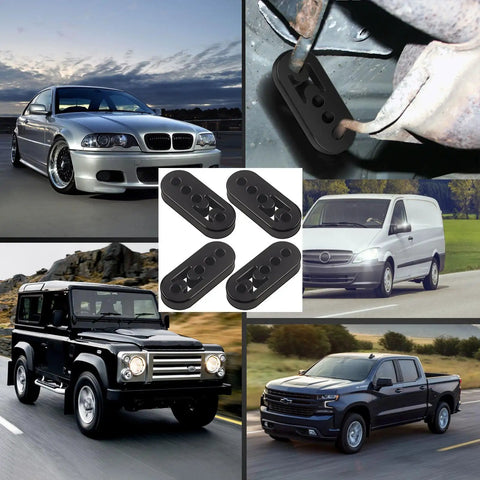 Heavy Duty Rubber Exhaust Hanger 4 Pack With 4 Holes Adjustable Muffler Hanger Universal System on various vehicles