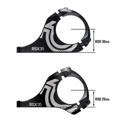 Direct Mount Mountain Bike Stem For 35mm Bars With 2 Piece Split Design, Lightweight Clamp Stem, Adjustable Extension, Black, Rise 30mm and 20mm