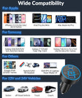 Wide compatibility of Three Port 130W USB C Car Charger With Voltage Display PPS PD QC Fast Charge For 12 To 24V Vehicles with various devices.