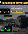 Two In One Wireless RV Leveling System And Off Road Inclinometer with dual mode precision display and magnetic transmitter
