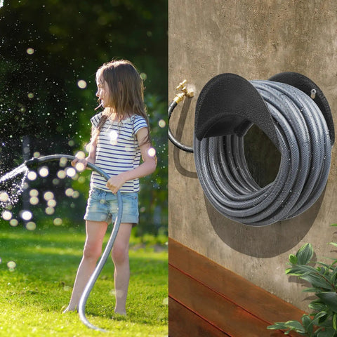 Heavy Duty Wall Mount Garden Hose Holder With High Carbon Steel Construction Outdoor No Fuss Hose Hanger Rack For Up To 125 Feet Of Hose