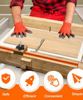 Person using Crosscut Sled Kit For Table Saws With Two Aluminum T Track And Two UHMW Miter Bars Knob And Bolt And Screws