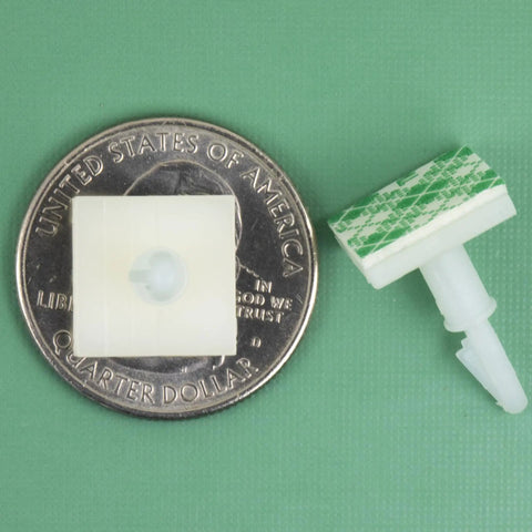 Heavy Duty Nylon Pcb Standoffs With Super Strong Adhesive Backing Three Millimeter Chassis Holes Eleven Millimeter Spacer Height shown next to a quarter