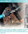 Earth Auger Bit Adapter With 7 16th Inch Hex Shank Compatible With Makita DDG460 Cordless Earth Augers in outdoor use