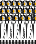 20-pack 10W Low Voltage LED Landscape Lights 12V 24V Waterproof Outdoor Spotlights 1000LM Warm White 3000K with connectors