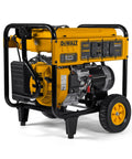 10,000 Watt Portable Gas Generator With Electric Start And Battery, 420cc Engine, side view showing control panel and wheels