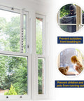 Adjustable Window Security Bars White 1 Piece Fits 9.8 to 16.7 Inch Easy Install Kid and Pet Safe Home Security Grille on window