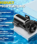 Straight Swap Heavy Duty Spa Pump And Hot Tub Motor Packing 4 HP Dual Speed Punch for smooth water flow specifications image.