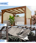 12x12 Ft Pergola Shade Canopy Cover With Grommets And Weighted Rods UV Blocking Durable HDPE Fabric Installed Above Swing