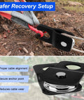 Kick Some Tail Heavy Duty Winch Snatch Block Doubles Your Rig Pulling Strength For Atv And Utv Off Road Recovery Fits 1/4 To 5/8 Cable showing secure recovery setup with pulley.