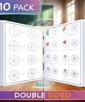 Flexible Dry Erase Fraction Sheets 9 by 12 Inch Small Whiteboards Pack of 10 for classroom math teaching, double-sided design