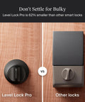 Comparison of Rock Solid Smart Deadbolt With A Fully Hidden Build Flaunting A Sleek Matte Black Finish to bulkier locks.