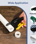 Heavy Duty Ratchet Pipe Cutter Up To Two And A Half Inch For PEX PVC PPR Hoses And Plumbing Pipe cutting white plastic pipe