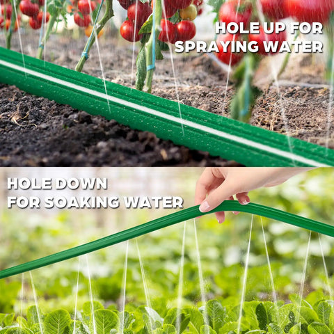 Heavy Duty Sprinkler Hose With Holes 50Ft For Lawn And Garden High Efficiency Watering System with three tube for even irrigation