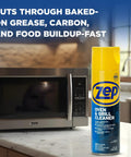 Grease Busting Heavy Duty Oven And Grill Cleaner 19 Oz Case Of 2 on kitchen counter next to microwave