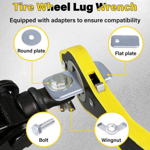 Labor Saving Car Jack Ratchet Wrench With Long Handle And 360 Degree Swivel Head Scissor Jack Adapter for tire changes