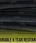 Close-up of Premium Six Foot Nylon Braided Airbrush Hose Pairing Dual Threaded Adapters showcasing durable, tear resistant material.