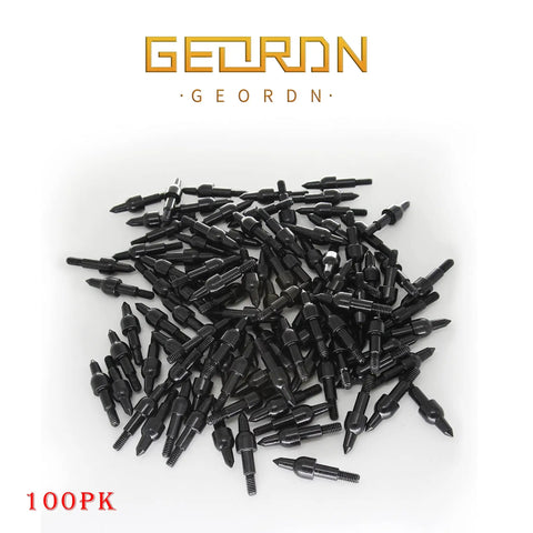 100 Grain Screw In Archery Field Points Set For Target Practice Arrow Tips Easy Swap Compatible With Crossbow Recurve And Compound Bow Durable Rust Resistant Steel Black Finish 8 32 Thread 100 Count