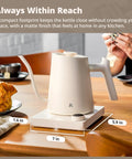 Electric Gooseneck Kettle With Precision Temperature Control 1200W Fast Boil 0.8L Stainless Steel BPA Free Ideal For Pour Over Coffee