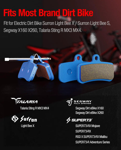Ceramic Disc Brake Pads For Ebikes And Electric Dirt Bikes Universal Fit For SurRon Light Bee X S Talaria Sting R MX3 MX4