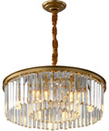 Gold Modern Crystal Chandelier Semi Flush Mount Ceiling Light Fixture 2 Tier K9 Crystal Hanging Pendant Light, gold frame