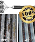 Comparison of grill grates before and after cleaning with Bristle Free Grill Brush And Scraper 18 Inch Safe BBQ Cleaner