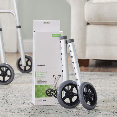 Lightweight 5 Inch Caster Wheels For Walkers Converts Traditional Walkers To Rolling Walkers No Tool Required Install