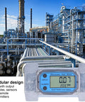 Industrial 2In Turbine Flow Meter With Digital End Turbine Meter For Liquid Fuel Water Gas Oil displayed in industrial setting