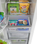 Inside view of 18 Inch Panel Ready Freezer Column With 8.6 Cubic Feet Heavy Duty Storage, Built In Ice Maker, Frost Free Energy Star Rated.