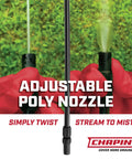 1 Gallon Foaming Lawn And Garden Sprayer With See Through Tank, adjustable poly nozzle feature, stream to mist spray