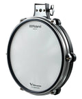 12 Inch Premium V Pad With Triple Piezo Sensor For Snare Or Tom Upgrades, featuring durable rubber rim and chrome hoops for pro kits