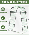 Heavy Duty Garden Arch Trellis For Climbing Plants Outdoor Metal Arbor Support dimensions shown with rust resistant steel frame