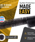 5.25-Inch Gutter Guard Brush Inserts Kit, 120 Feet Of DIY Leaf Filter For 6-Inch Oversize Gutters, No Tools Needed, Quick Install