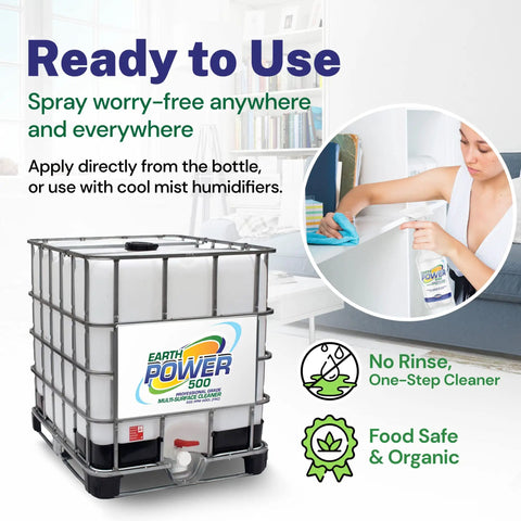 Hypochlorous Acid 500 PPM Multipurpose Cleaner For Home Use clean floors, counters, and appliances in reusable container