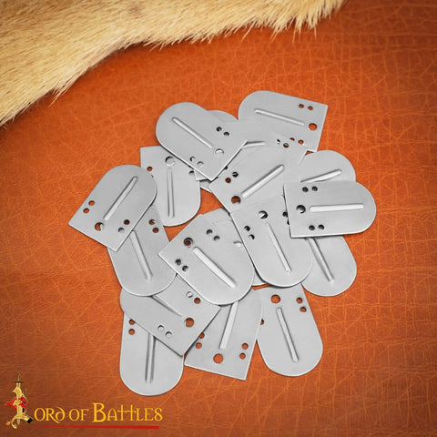 20 Piece Small Birka Lamellar Plates Gear Kit For Medieval Armor Made From Polished 20 Gauge Mild Steel With Pre Drilled Holes