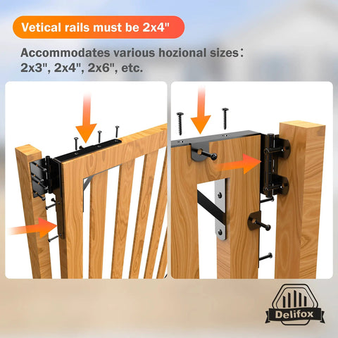 Heavy Duty Gate Frame Kit No Sag For Wood Fence Gates With Corner Brackets And Self Locking Latch installation details