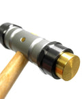 Watchmaker Hammer With Brass And Nylon Ends Bi Material Precision Tool for Delicate Watch Repair, close-up of brass end