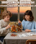Epic 1880 Piece Capybara Themed Building Blocks Set For Kids And Adults, Cute Animal And Flower Construction Bricks Kit, Includes Pen Holder Desk Organizer, Dope Arts And Crafts Gift For Makers, assembled desk organizer with kids