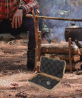 Rugged Wear Resistant Shockproof Tool Case For Outdoor Survival And Gear Storage, open beside camping fire