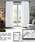 Dope Blackout Curtains For Bedroom And Living Room With Thermal Insulation, Rod Pocket Drapes, Pure White, 2 Panels, 38W X 72L