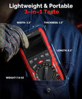 Person holding 70MHz Dual Channel Handheld Oscilloscope And 3 In 1 Digital Multimeter With Signal Generator Pro Grade Performance.