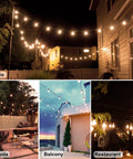 Two Pack 27 Ft Outdoor String Lights S14 LED Warm White IP65 Waterproof Connectable Shatterproof Edison Vintage Patio Decor