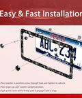 Floral Line Art License Plate Frame With Stainless Steel Durability Beautiful Flower Design That Pops Fits Standard US Vehicles