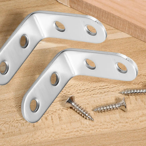 Heavy Duty Iron Angle Brackets 40x40mm Corner Braces With Screws Rust Proof Metal Corner Supports For Furniture And Tables