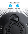 Close-up of control dial on 9 Inch High Velocity Desk Fan With All Metal Build, Turbo Air Circulator, 3 Speed Settings, 180 Degree Tilt.