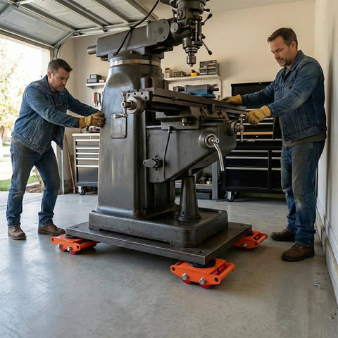 4 Pack Heavy Duty Machinery Mover Set With 20000 Lbs 10 Tons Capacity Carbon Steel Skates under machine